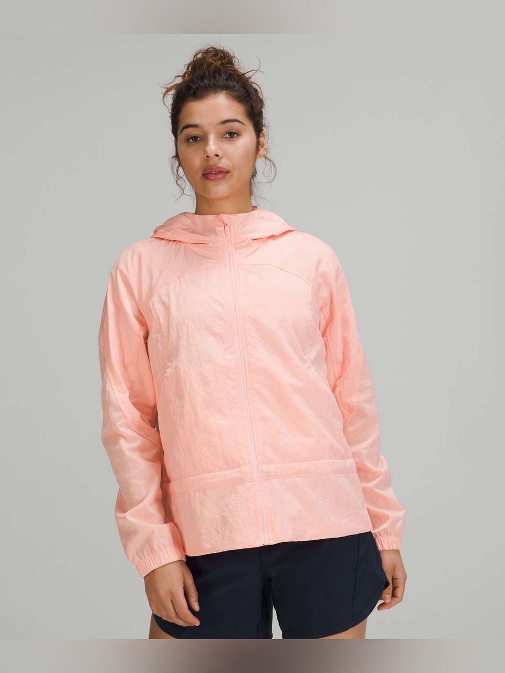 Lululemon Ready To Go Jacket Dew Pink Size 8 Hooded Water Repellent Windbreaker
